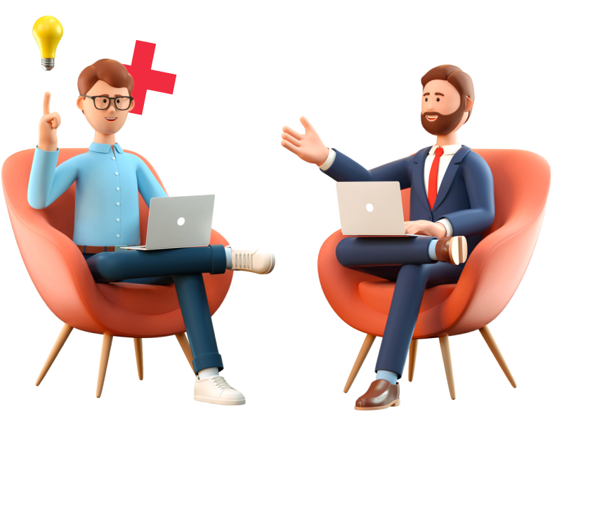 Personal loan broker animated concept - Animated Rostron finance specialist with customer