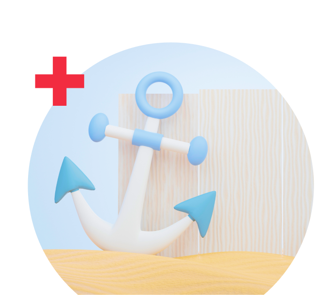 Underwater anchor for marine finance - animated concept